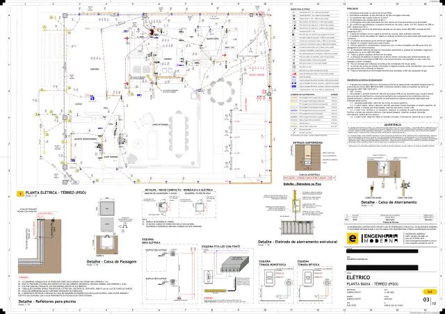 Prancha elétrica completa de uma residência feita no Revit