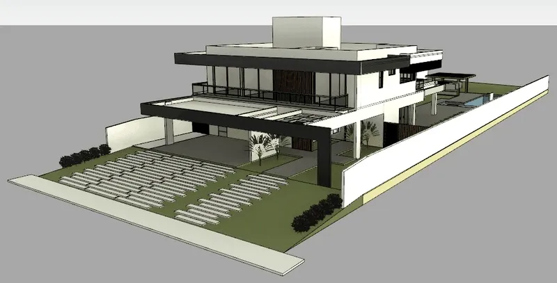 Residência de alto padrão modelada em BIM