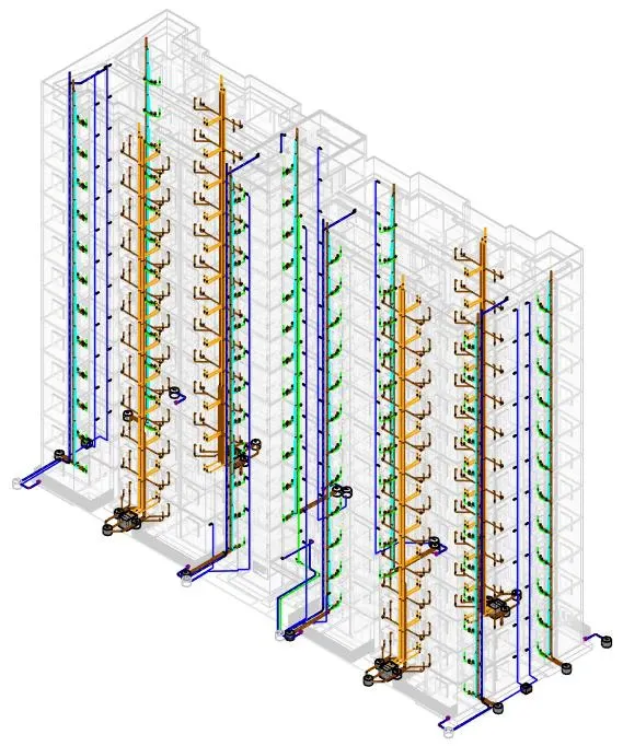 Instalações das torres do Condomínio Solar das Águas modeladas em 3D
